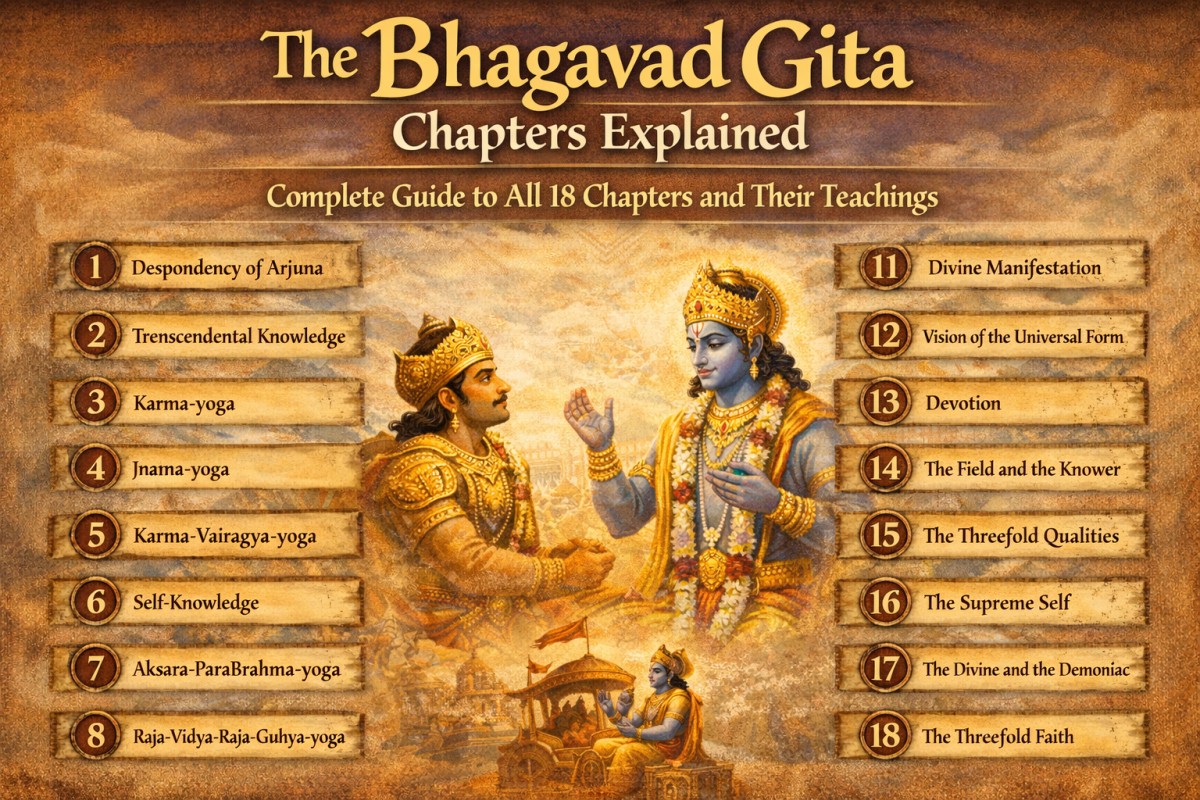 The Bhagavad Gita Chapters Explained: Complete Guide to All 18 Chapters and Their Teachings