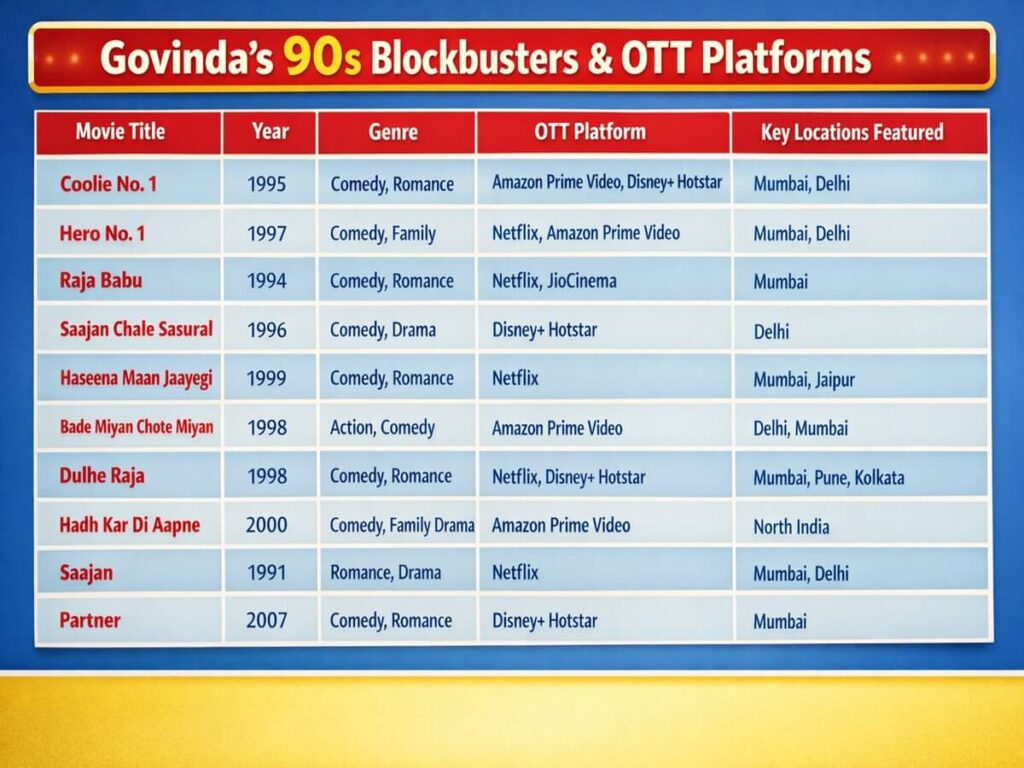 Govinda Birthday Special From Coolie No. 1 to Hero No. 1 Watch 10 Blockbuster Films That Made Him a 90s Superstar on Netflix 1
