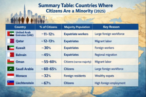 Countries Where Citizens Are a Minorit
